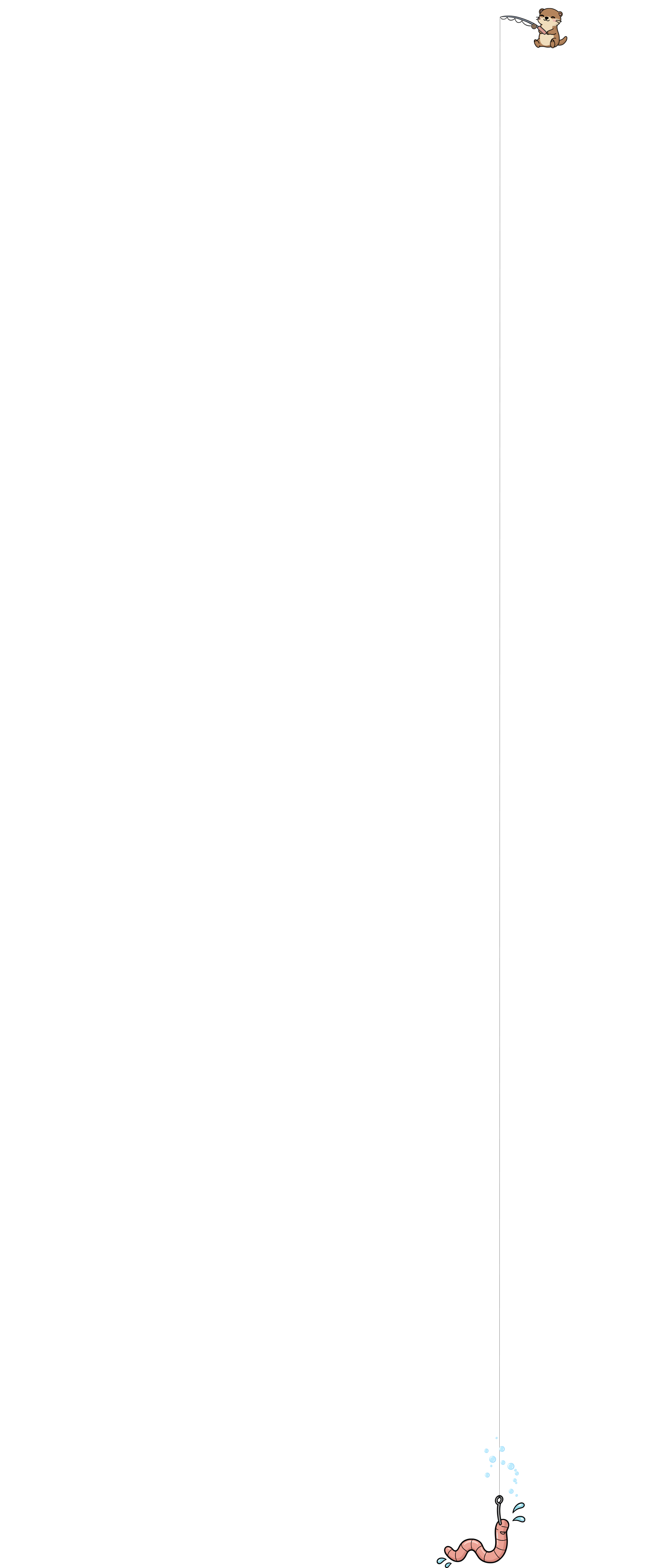 Otter mit Angel und Wurm